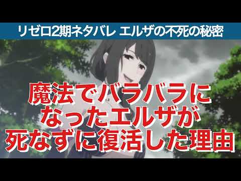 リゼロ エルザが死なずに復活再生した理由をネタバレ ベアトリスの魔法で体がバラバラになるも傷一つなく不死身 Youtube