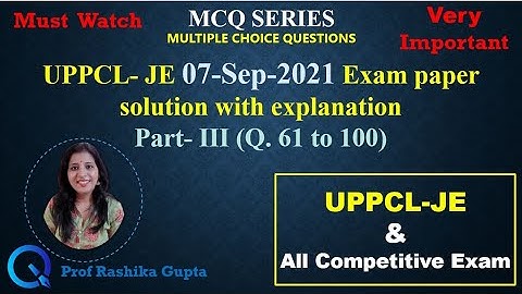 Part- 03 || UPPCL - JE exam 07- Sept-21 Exam paper solution with explanation || Important.