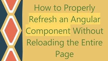 How to Properly Refresh an Angular Component Without Reloading the Entire Page