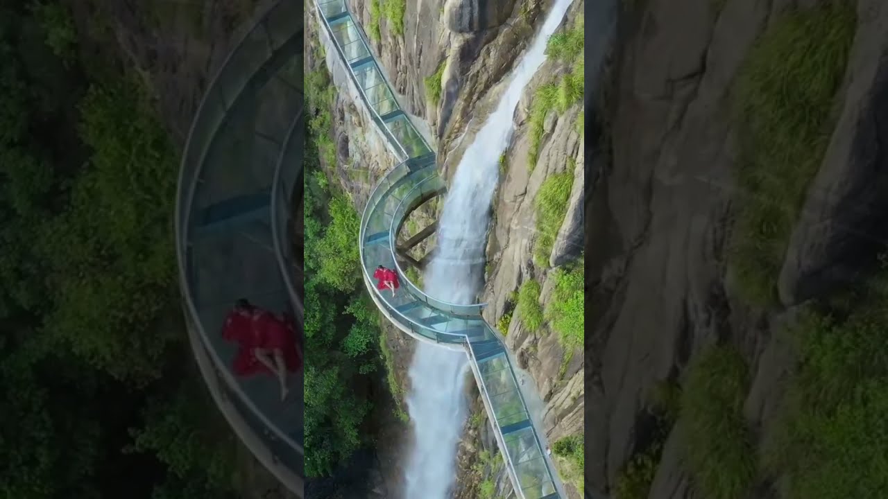 The highest glass road in Zhejiang(180 Meters)
