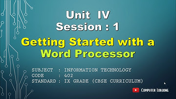 9 U4 Word Processor Session 1