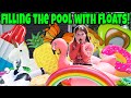 Filling the Pool With Floats! Mom Falls In Pool! Pool Is LAVA Gone Wrong