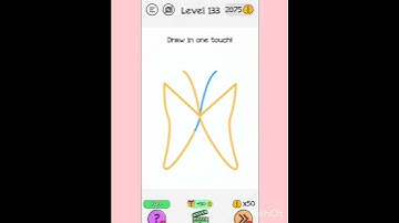Braindom : Brain Games test:new #Level133 Draw in one touch Gameplay walkthrough