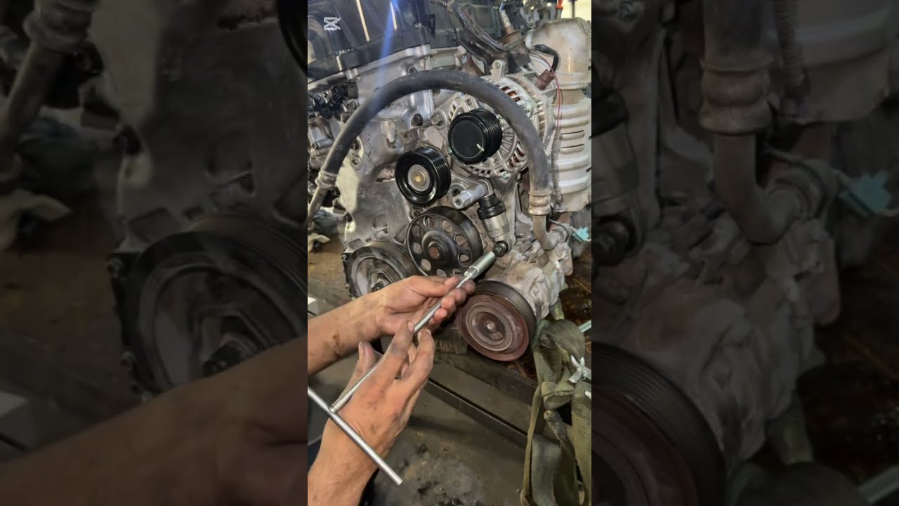 How To Change Belt Adjust Automobile Auto Mechanic Car 