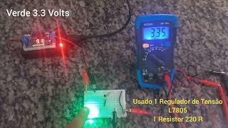 ligando LED em 127 volts na Protoboard e identificador de Tensão de LED por cor e faixa de Tensão