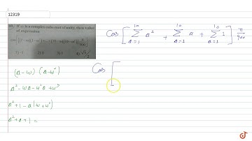 If `omega` is a complex cube root of unity, then value of expression `cos[{(1-omega)(1-omega^2)...