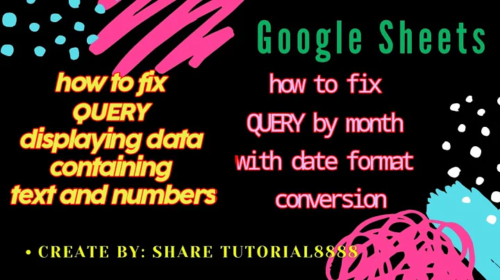 How to fix QUERY displaying  data text  + numbers  and QUERY by Month  with date format conversion