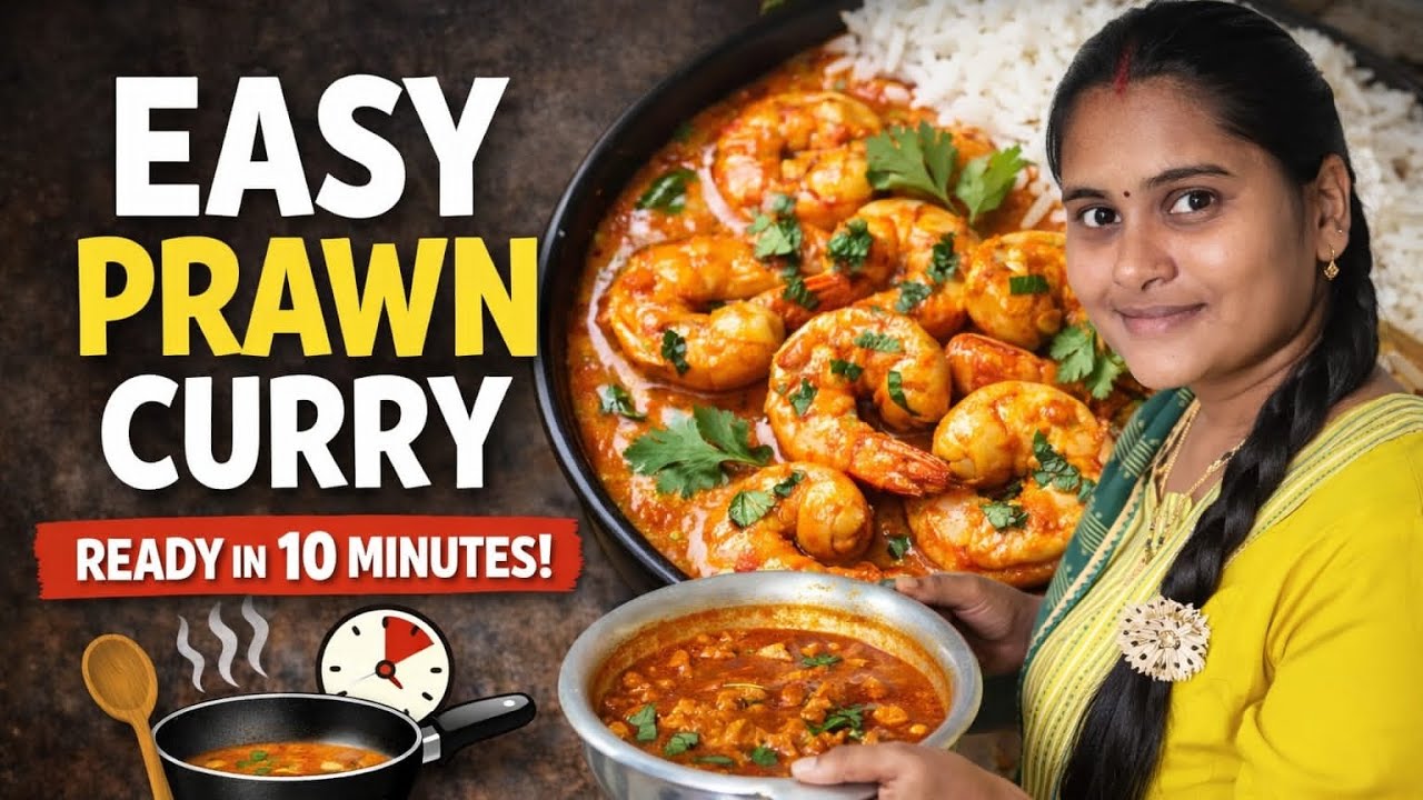 How to make prawn curry in 10 mins | Easy prawn curry | Quick prawn curry recipe 
