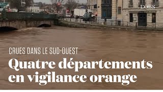 Des pluies intenses entraînent une montée des eaux dans le Sud-Ouest