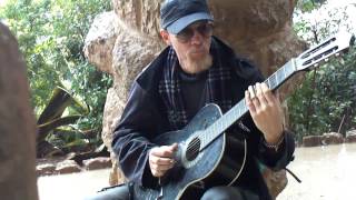 Busker Robert at Park Guell - Barcelona Blues in the Rain