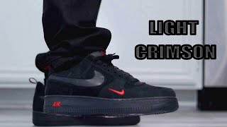 Air Force 1 LV8 Black Light Crimson On Foot Sneaker Review QuickSchopes 412  Schopes DZ4514 001 