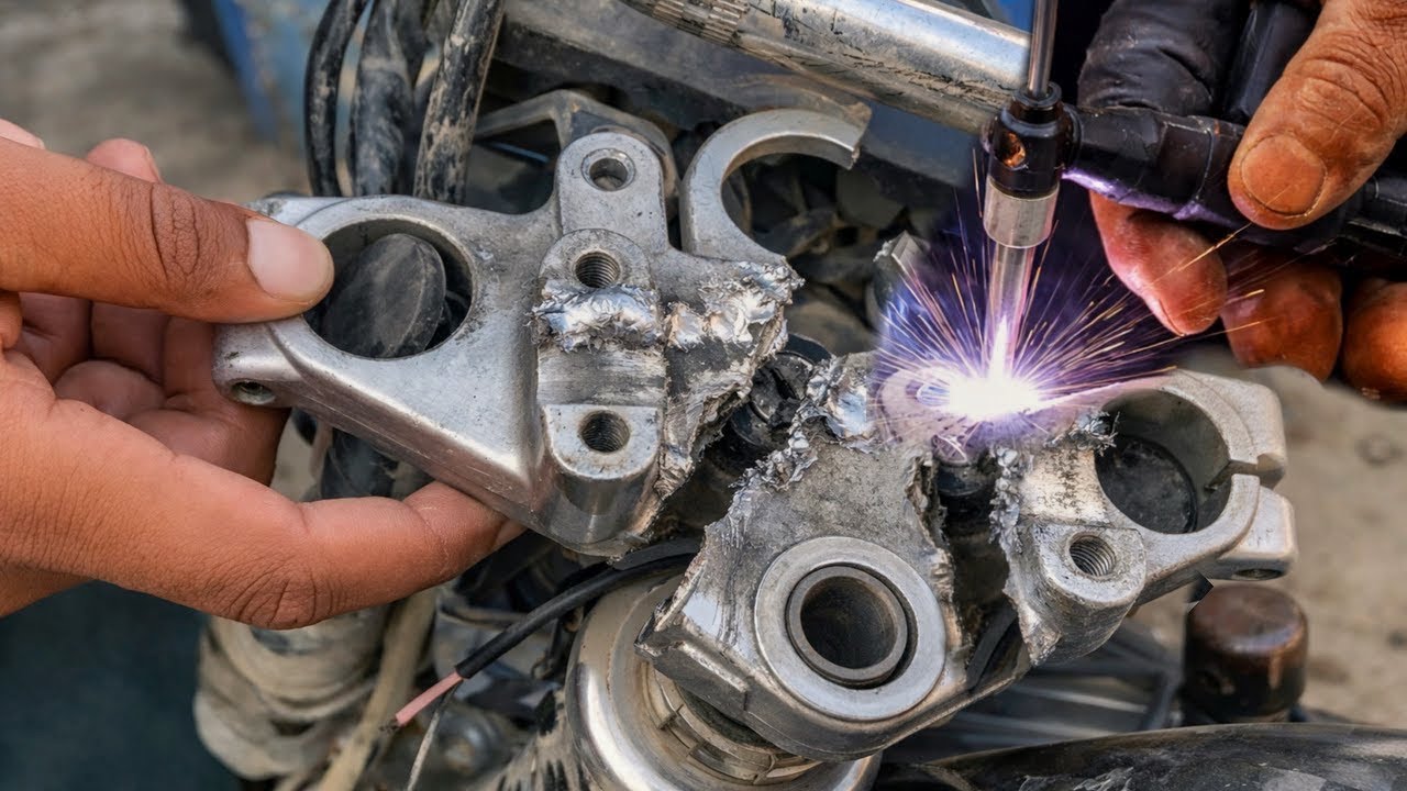 Broken Bike Handle Clamp Restored Like New | Amazing Metal Repair Transformation