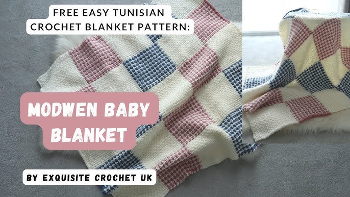 Tunisian crochet baby blanket - Ahavah Baby Blanket