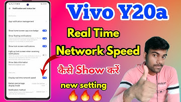 How To Show Network Speed On Status Bar Vivo Y20a | Vivo Y20a Network Speed