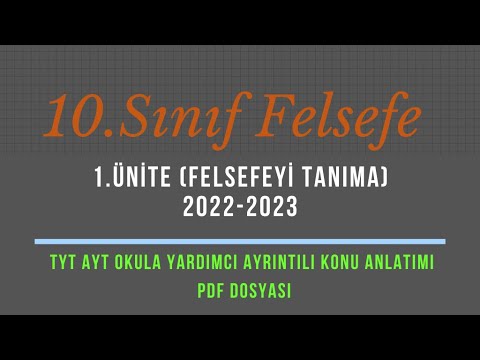 1.ÜNİTE (FELSEFEYİ TANIMA) 2023-2024 (YENİ MÜFREDAT)