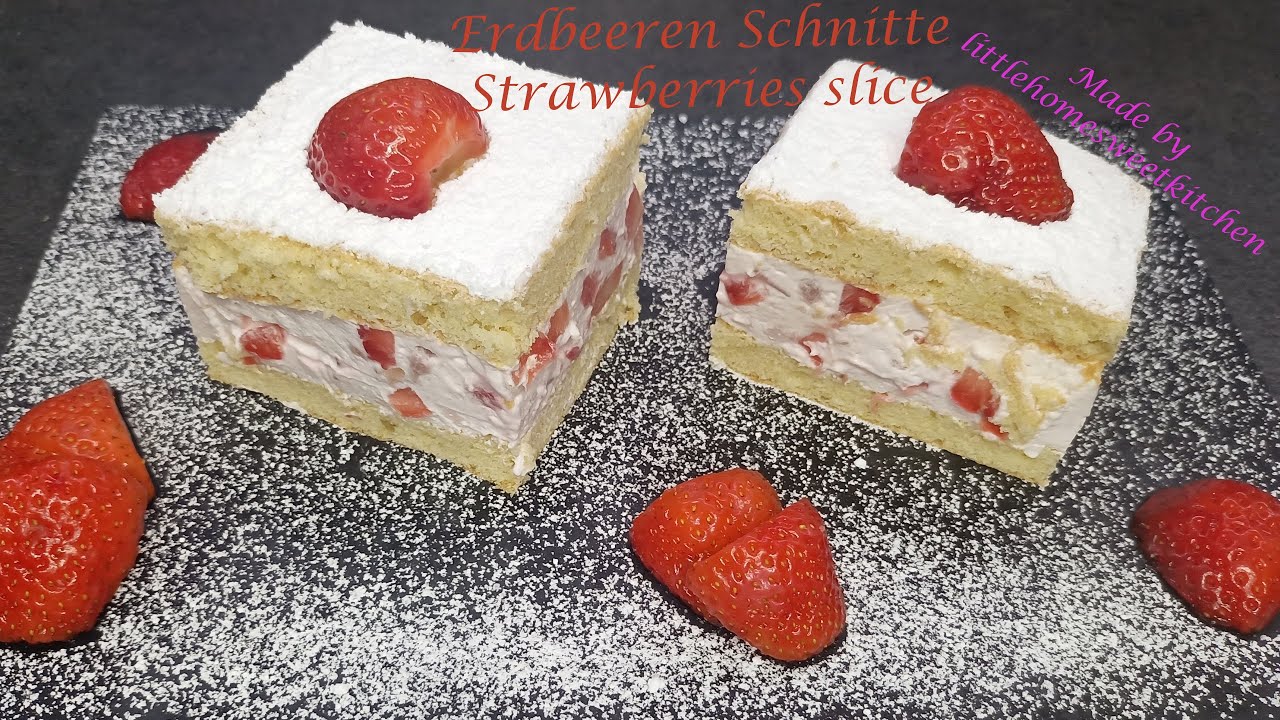Flauschige Erdbeerschnitten für zwischendurch - einfach nur lecker!😋