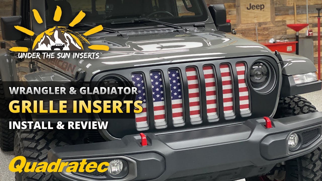 Under The Sun Inserts American Flag Series Grille Insert for 18-22 Jeep  Wrangler JL & Gladiator JT | Quadratec