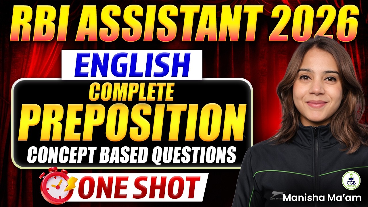 RBI Assistant 2026 Notification Out | Preposition Questions in one Shot | Complete English Grammar