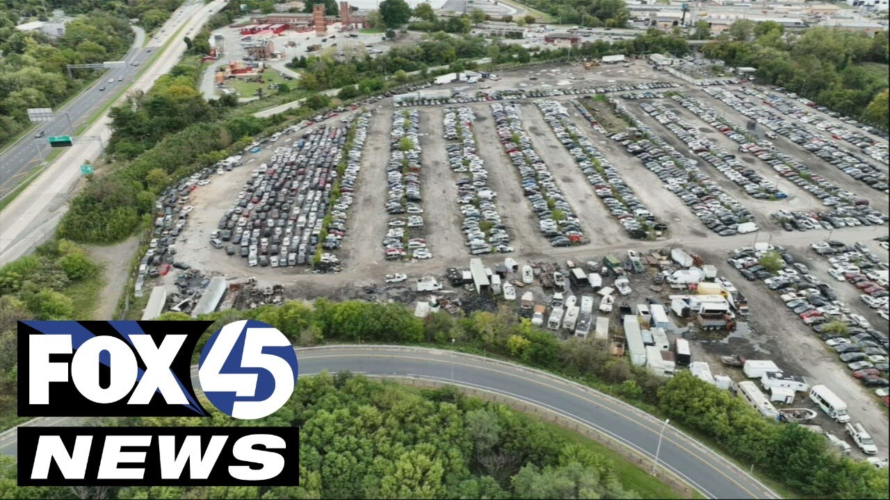 Drone video shows graveyard of cars at Baltimore City impound lot YouTube