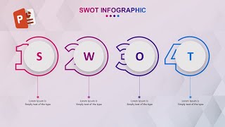 كيفية أنشاء مخطط انفوجرافيك لمخطط SWOT احترافي في برنامج بوربوينت