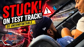 STUCK!! … in a very uncomfortable position on Test Track @ Epcot