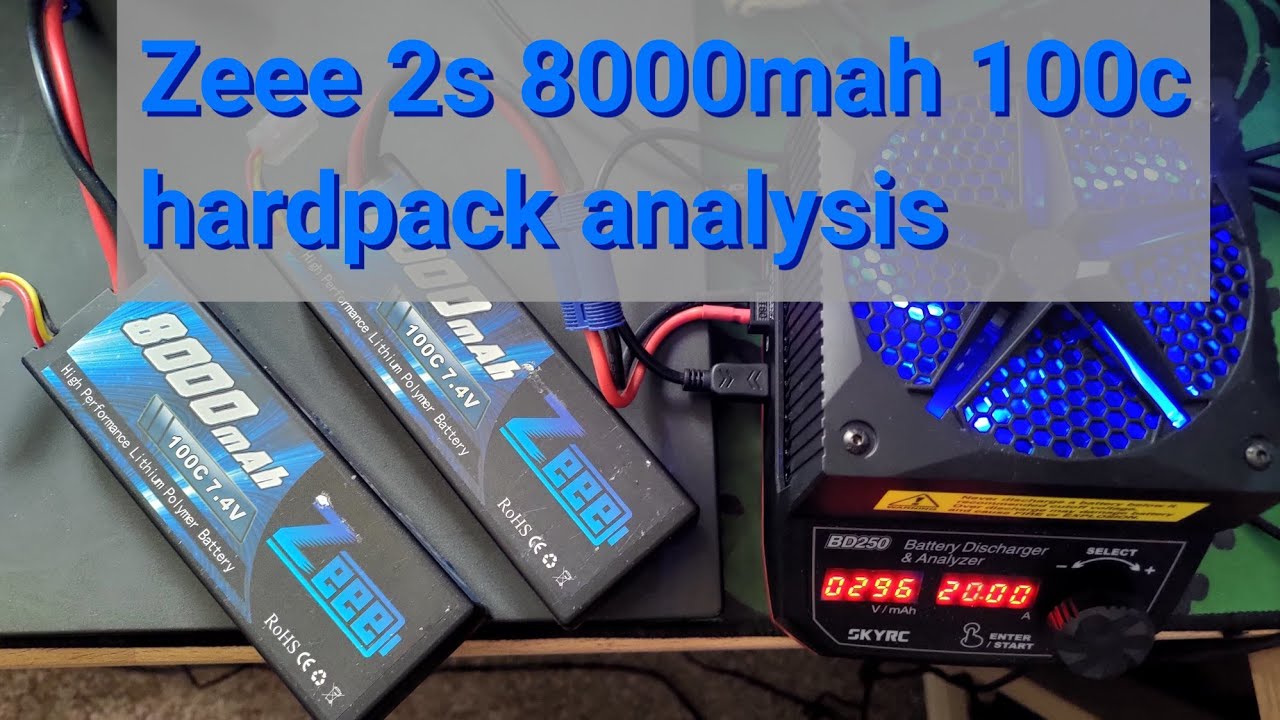 Zeee 8000mah 2s 100c hard case lipo analysis YouTube