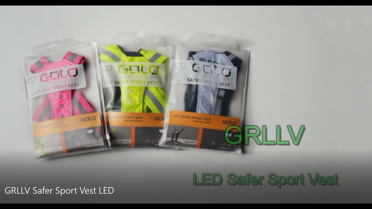 Gato LED Safer Sport Vest Sicherheitsweste Yellow Batterien