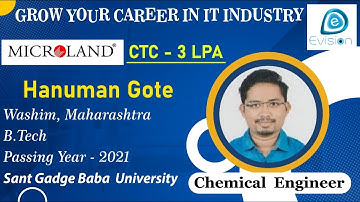 Congrats, Hanuman | CHEMICAL ENGINEER | 3 LPA | Got Selected as System Administrator in MICROLAND