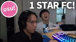 My roommate plays osu! for the first time! (1⭐ FC)