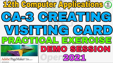12th Computer Applications Practical Program Exercise  3 Creating Visiting Card
