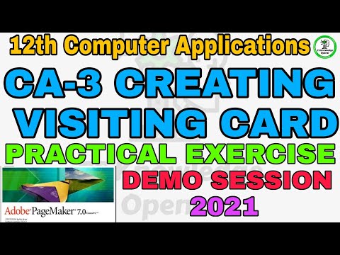 12th Computer Applications Practical Program Exercise  3 Creating Visiting Card