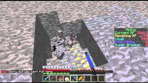 Minecraft - MCMMO Mining Skill 1000!!!!!!!!!!!!!!