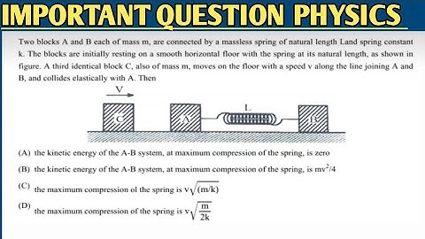 Elastic Collision + Spring System | Maximum Compression & KE | Physics Problem JEE 