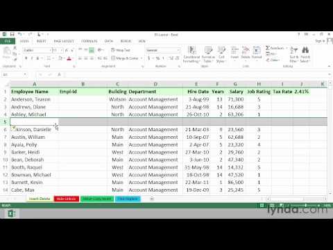 32 Microsoft Excel 2013 Essential Training Tutorial Insert Delete - YouTube