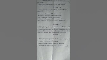 CCSU BBA 2ND SAMESTER 1ST INTERNAL EXAM PAPER OF FUNDAMENTAL OF COMPUTER 🥳🥳