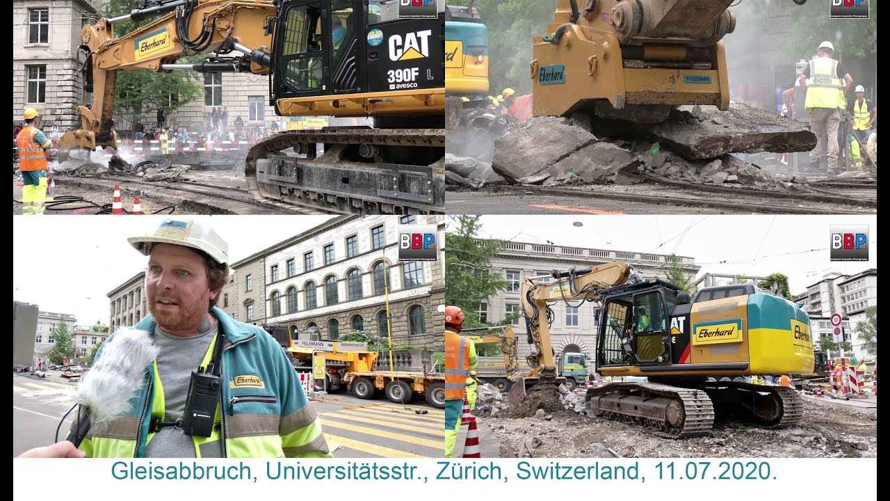 Gleisabbruch auf Schwiizer Art - Fa. Eberhard, Zürich, Switzerland, 11.07.2020.