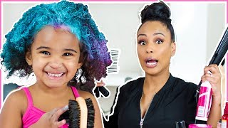 MOMMY DYES DAUGHTER'S HAIR PURPLE, PINK, AND BLUE