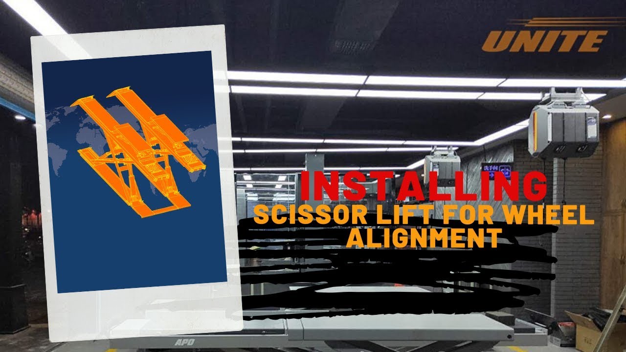Car Lift Installing Scissor Lift for Wheel Alignment -Unite U-S40 Alignment Scissor Lift
