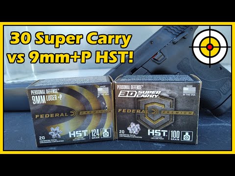 Federal HST 9mm +P vs 30 Super Carry! Ballistic Gel Test With the Smith & Wesson M&P Shield EZ!