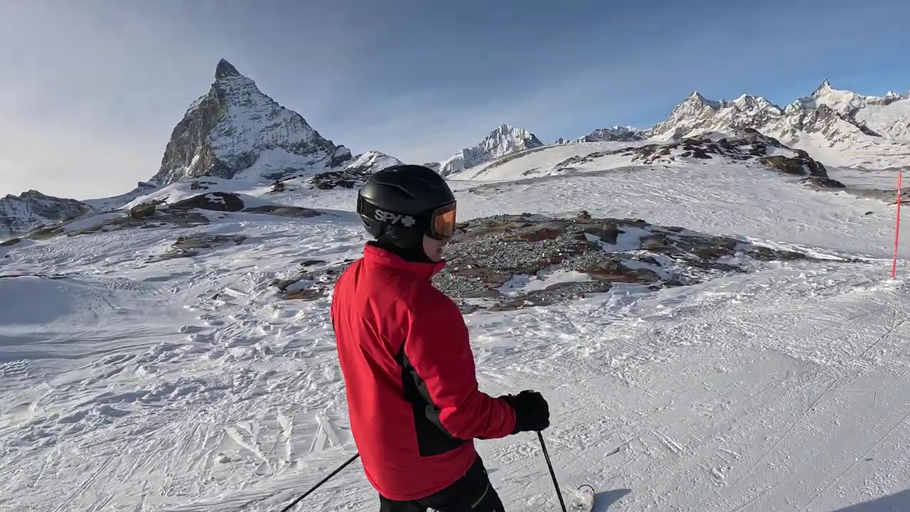 Zermatt Matterhorn Glacier Paradise - closest ski trail next to the Matterhorn 