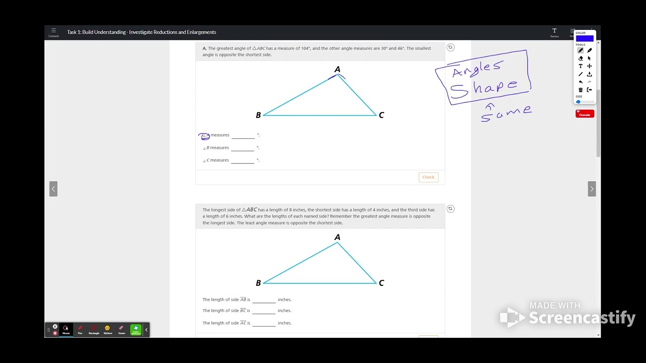 Task 1: Build Understanding - Investigate Reductions and Enlargements