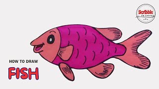 How to Draw Cartoon Fish Easy|| Easy Fish Drawing step by step||