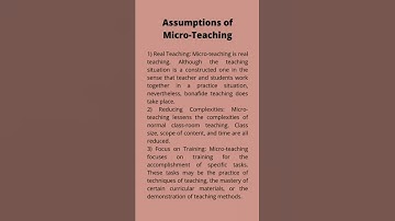 Microteaching|Characteristics, Assumptions & Objectives| b.ed notes in english|