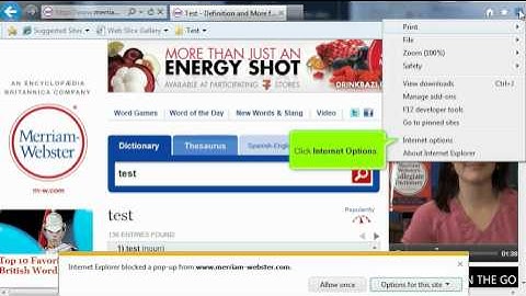 Internet Explorer - Controlling the pop-up blocker