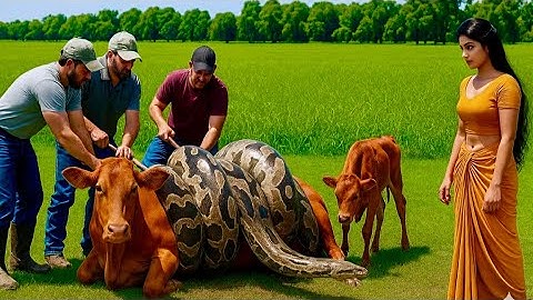 Animal rescue: Cow and Calf Rescue | Giant python Snake Attack | Trending Viral video