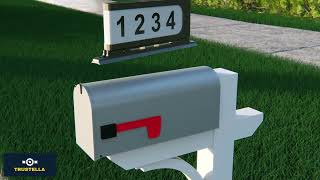 Trustella Solar Mailbox House Number Light | Dual-Sided Solar Address Sign