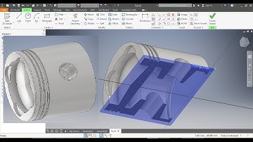 Piston drawing, Piston Design and conception, AutoCad Inventor Tutorial CAD161S UNISA, Mechanical En