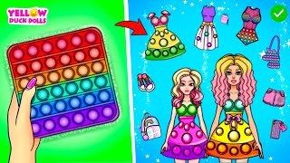 New Pop It wardrobe for paper dolls & Paper crafts by YELLOW DUCK DOLLS 14,084 views 2 years ago 9 minutes, 39 seconds