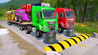 Truck Man vs Speedbump | Train vs Cars Beamng.drive #12