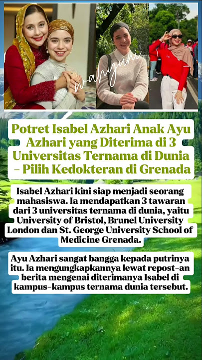 potret Isabel Anak Ayu Azhari yang diterima ditiga Universitas ternama dunia #beritaartis